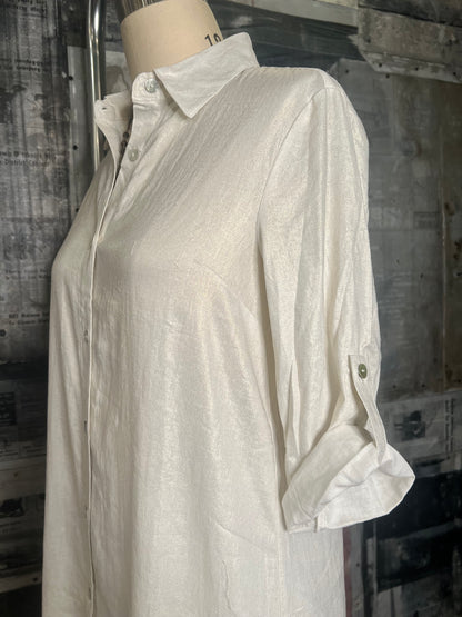 Button Front Dress- Champagne