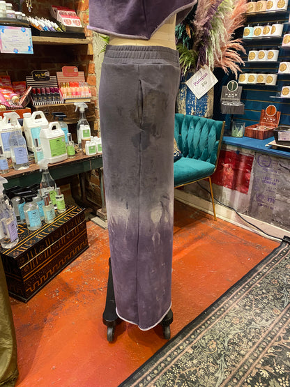 Custom Dyed Wide Leg Sweats - Purple Sky
