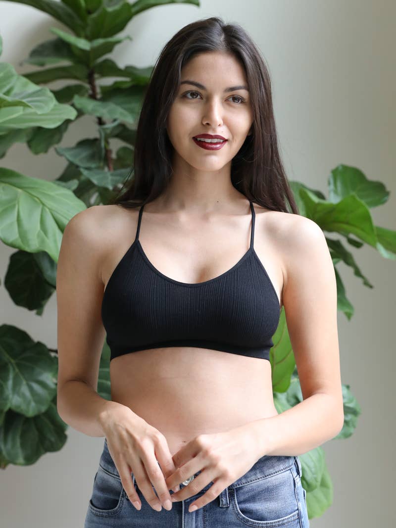 Tattoo Mesh Racerback Bralette - Multiple Colors