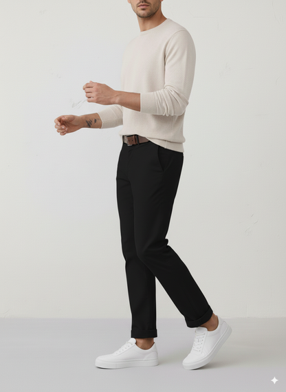 Chino Stretch Twill Pants - Black