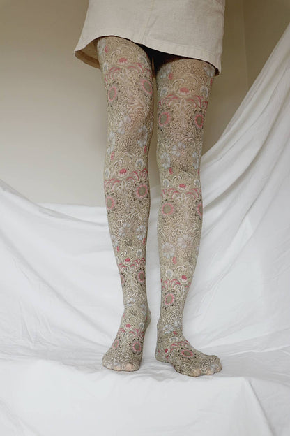 Corn Cockle by William Morris Printed Art Tights