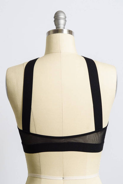 Cross Front Bralette - Black