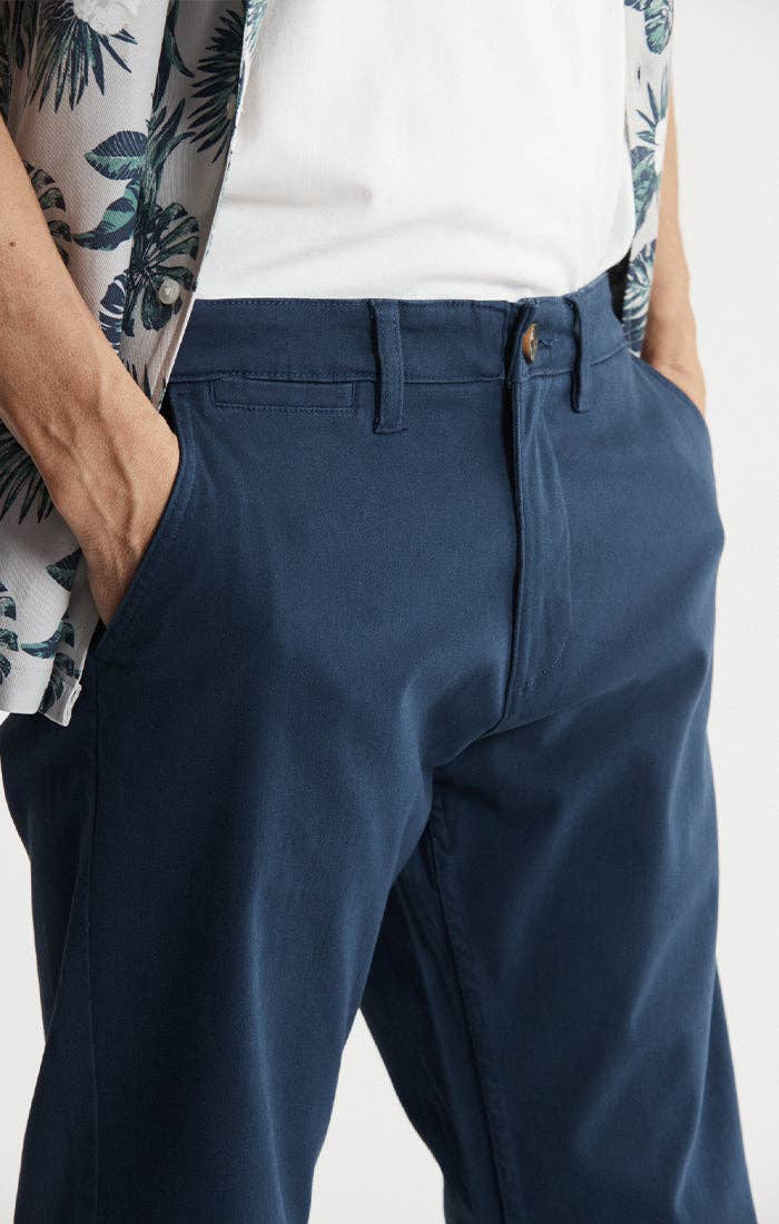 Stretch Cotton Chino Pants - Navy