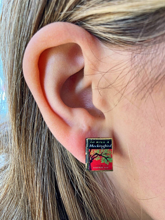 Post Earrings Book Locket To Kill A Mockingbird