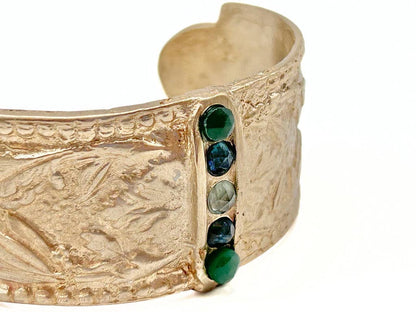 Bronze Sculpted Cuff with set round stones