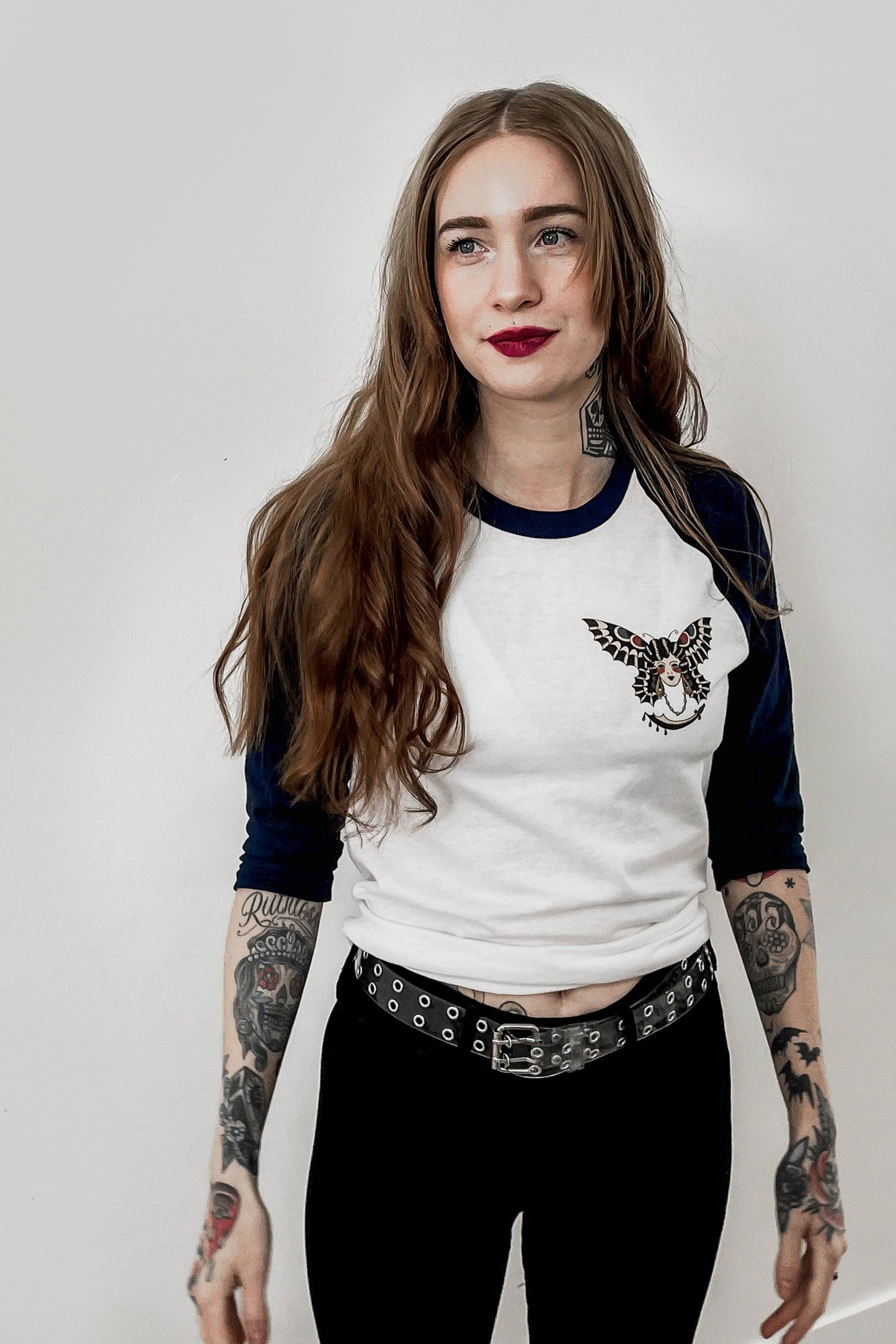 Butterfly Lady Unisex Raglan Tee- Unisex