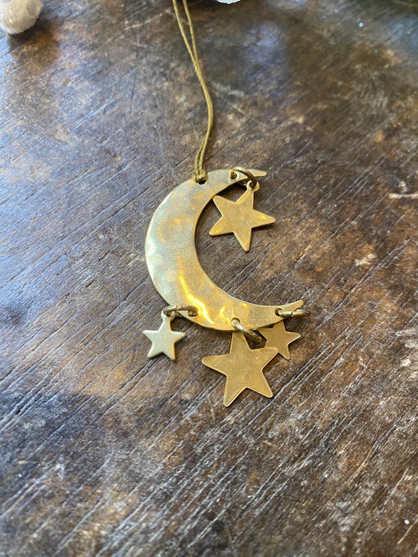 Crescent Moon and Stars Ornament