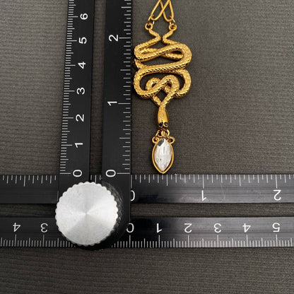 Zircon Double Snake 18K Gold Plated S.Steel Necklace - FGS