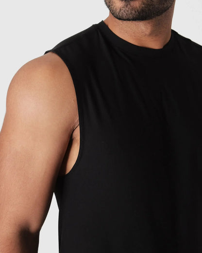 Active Sleeveless Muscle Tank - Black