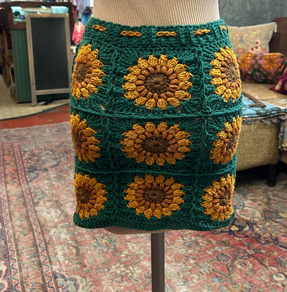 Sunflower Granny Square Crochet Skirt* #16
