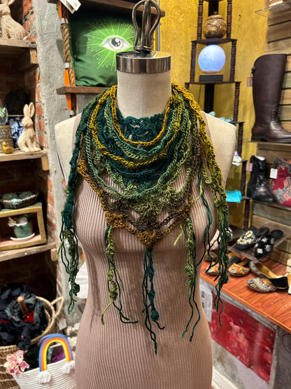 Green and Brown Handkerchief scarf* #25