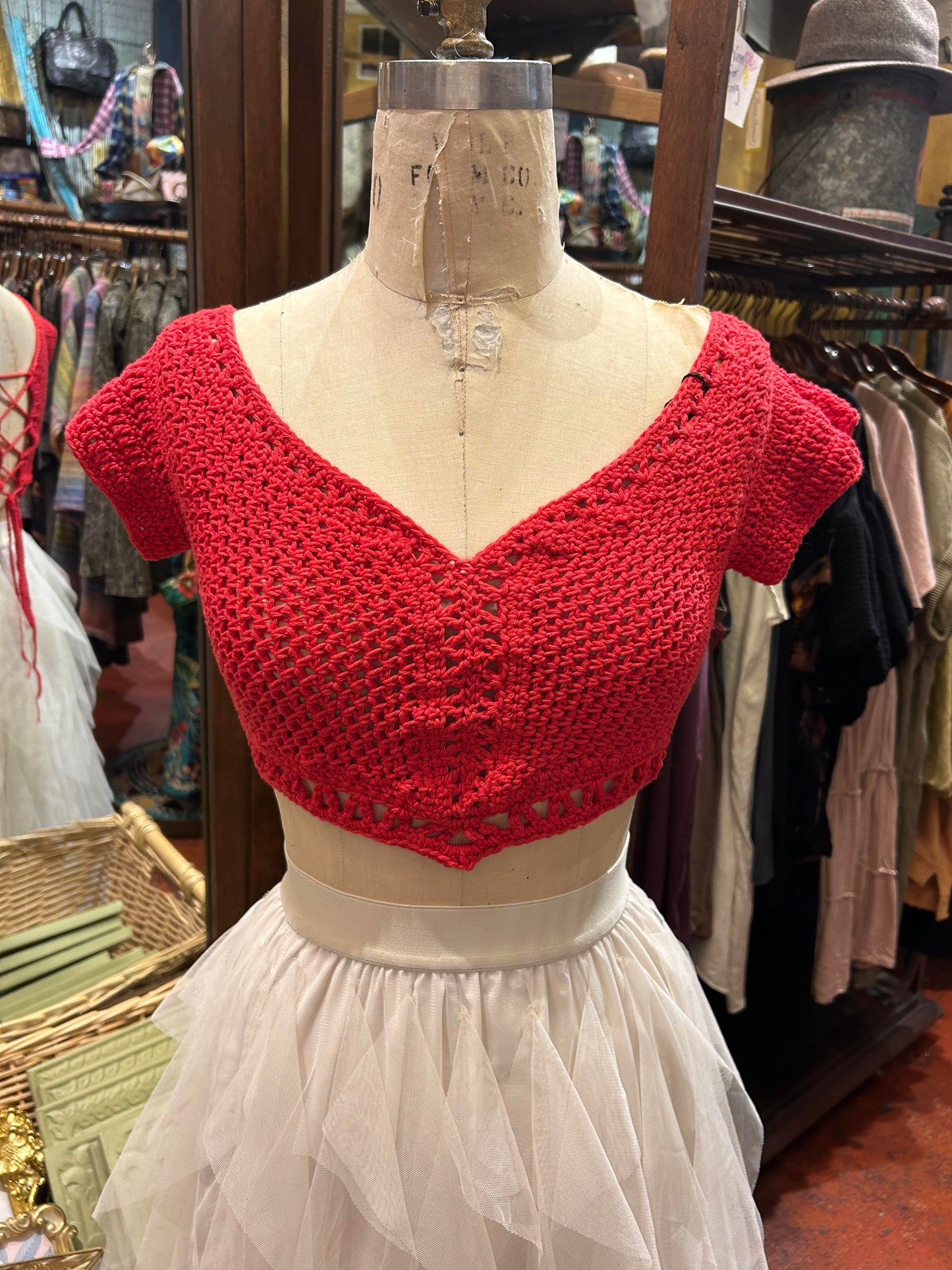 Red Crochet Crop Top* #4