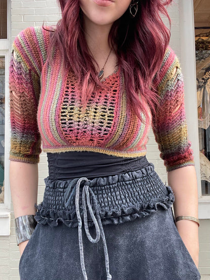 Cropped Multi-Colored Sweater* #6