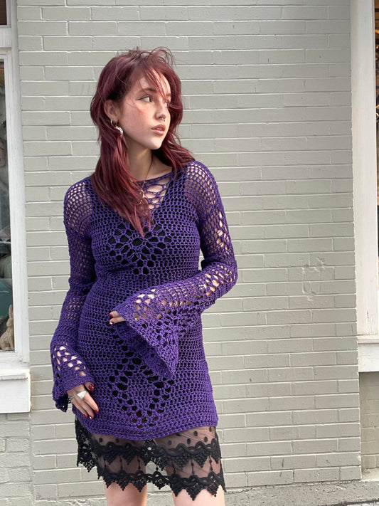 Purple Bell-sleeve Dress* #3