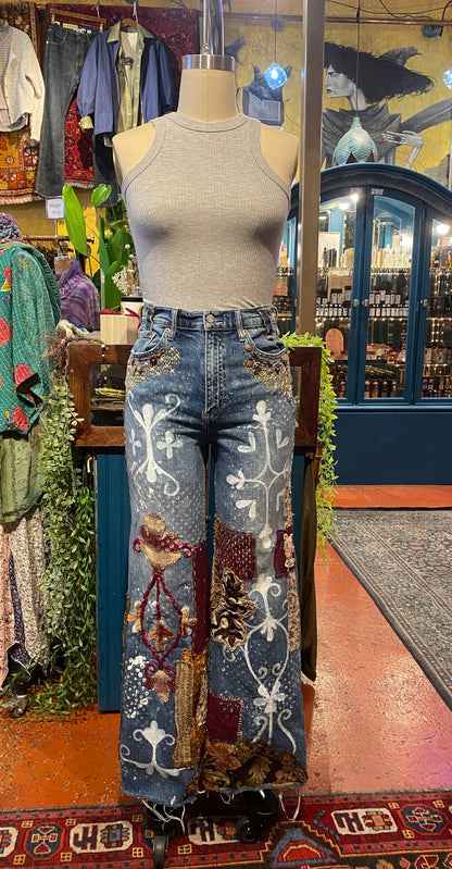 Embroidered Dreams Daze High Rise Wide Leg Jean - Savannah Pedersen*