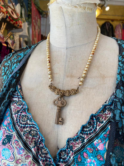 Bronze Clay Key Necklace*