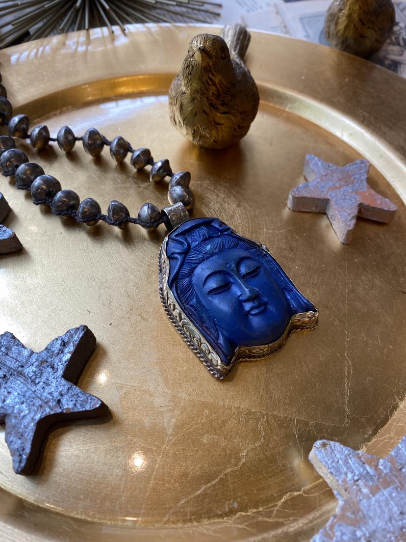Blue Buddha Pendant Necklace