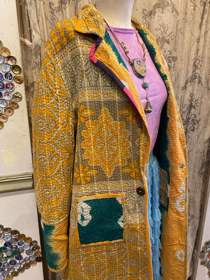 Kantha Reversible Coat - Aster