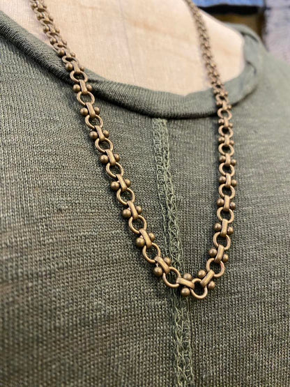 Dark Bronze Flat Long Layering Chain