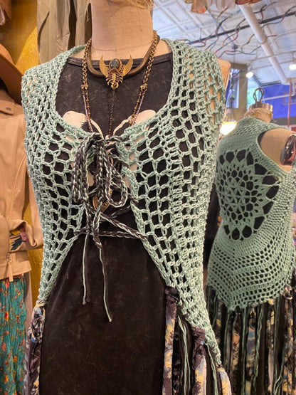 Crochet Aqua Fae Vest with Fringe* #43