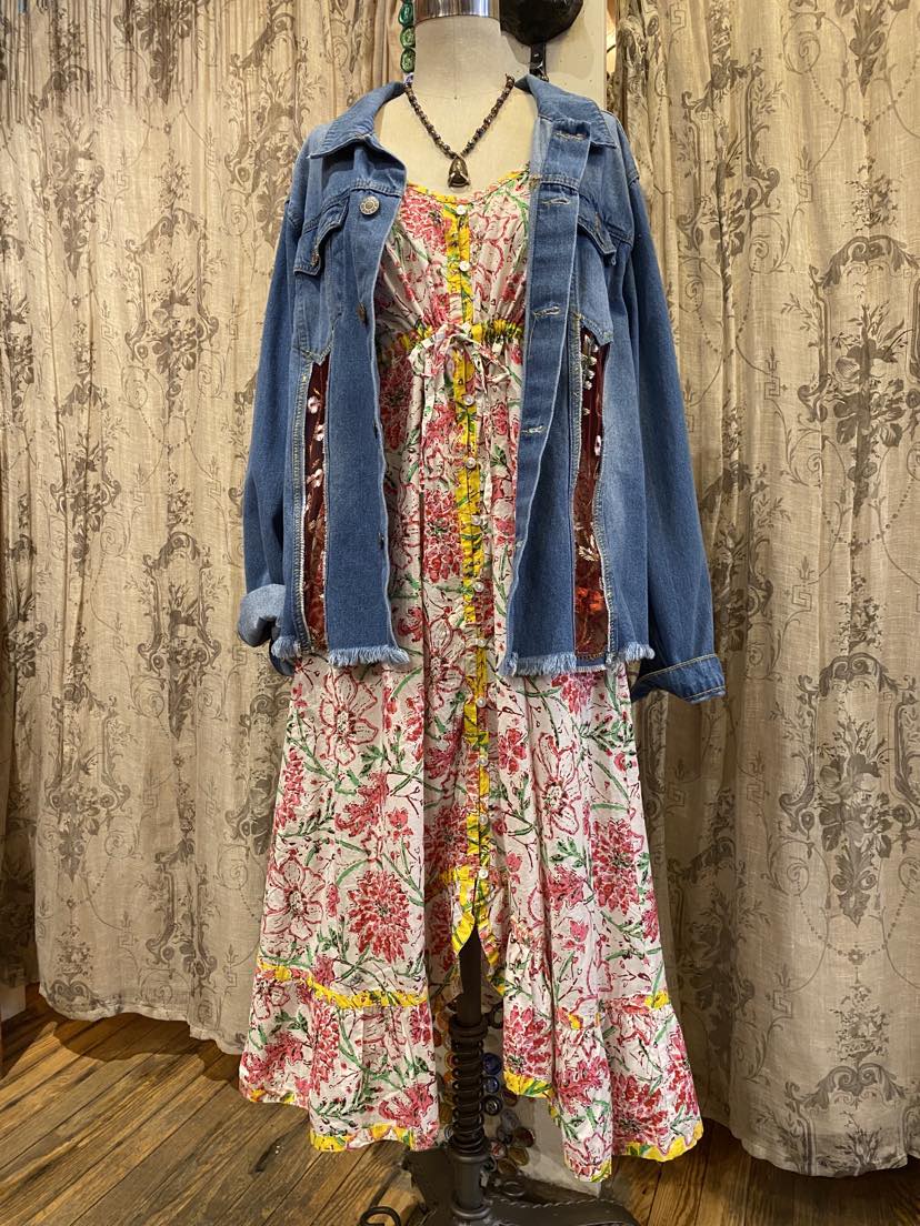 Denim Jacket with Floral Cut Outs* #27