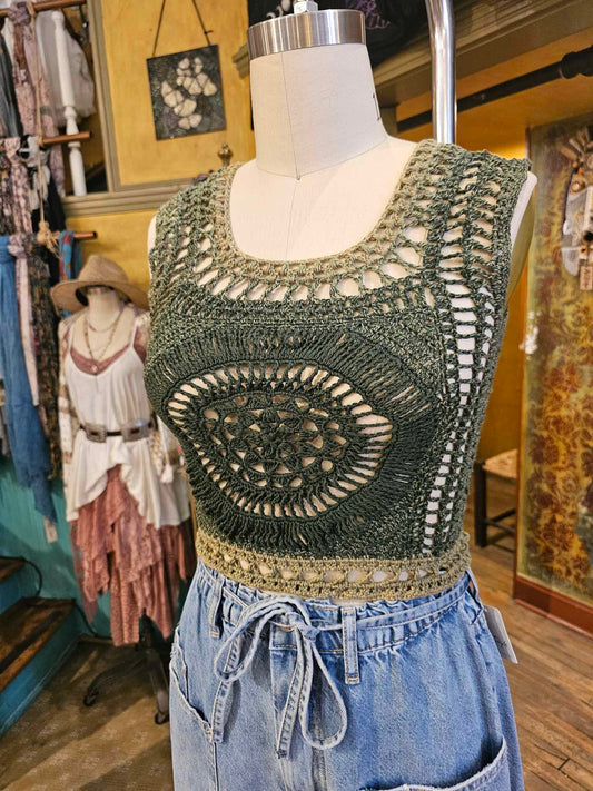 Crochet Earth Tone Corset Tank* #46