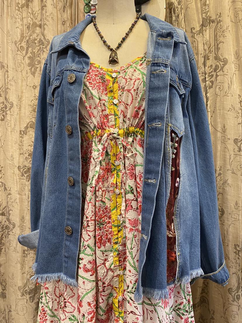 Denim Jacket with Floral Cut Outs* #27