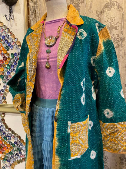 Kantha Reversible Coat - Aster