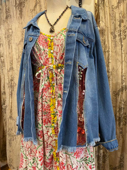 Denim Jacket with Floral Cut Outs* #27