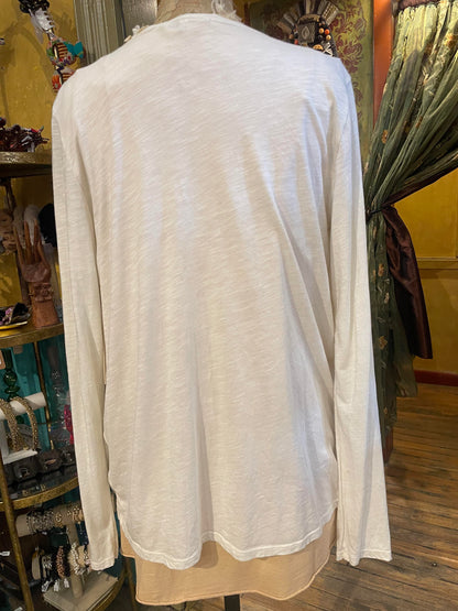 Cardigan with Uneven Bottom - Cream