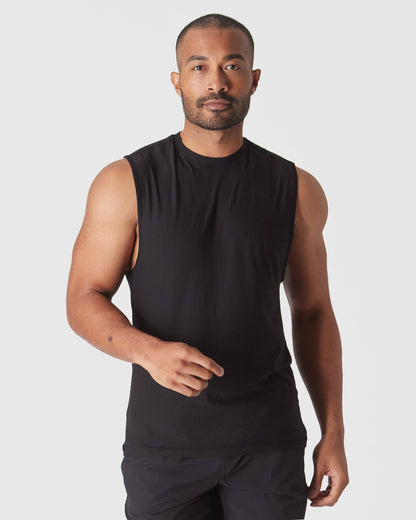 Active Sleeveless Muscle Tank - Black