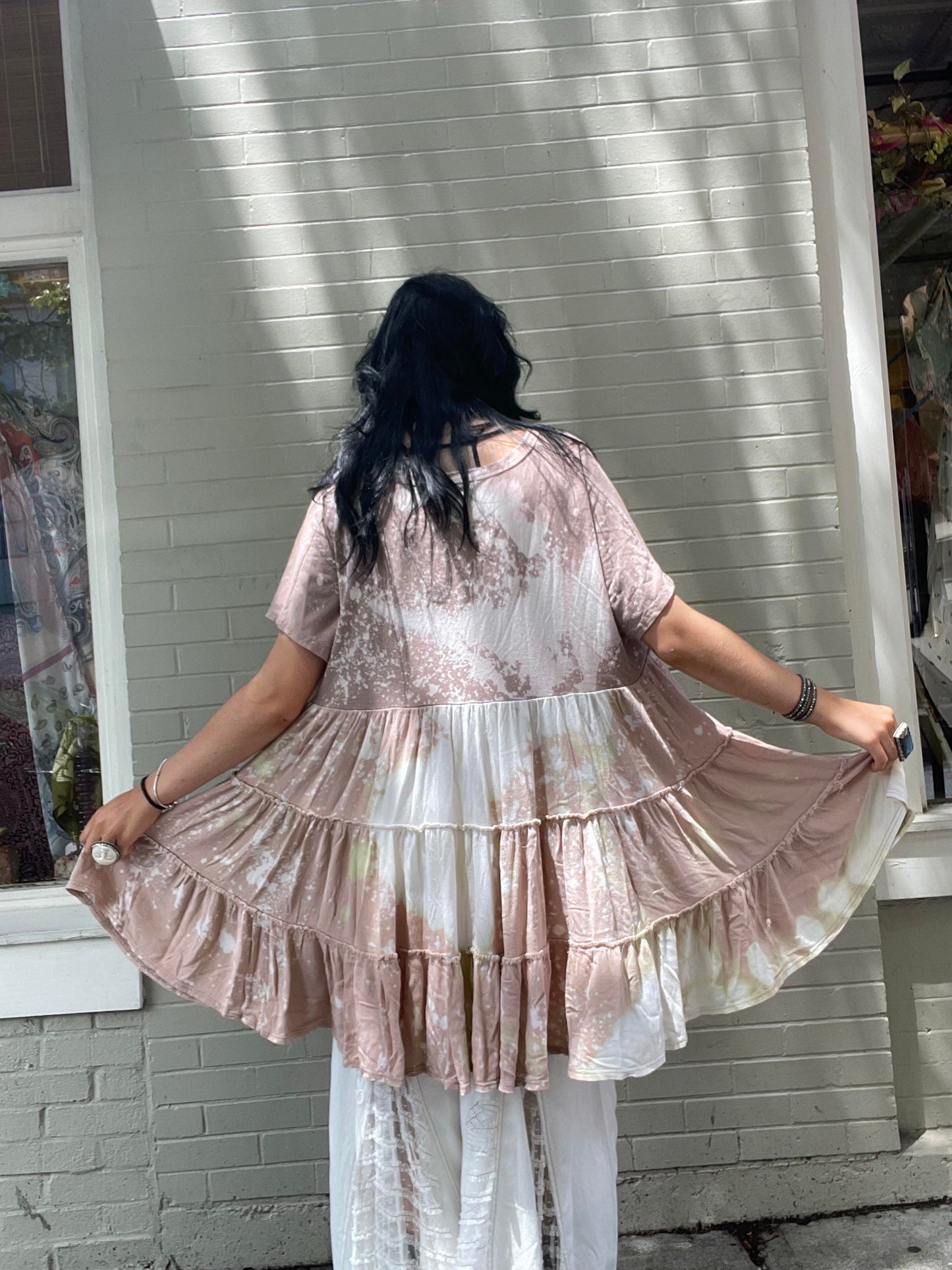 Custom Dyed Mineral Washed Tiered Dress* #1