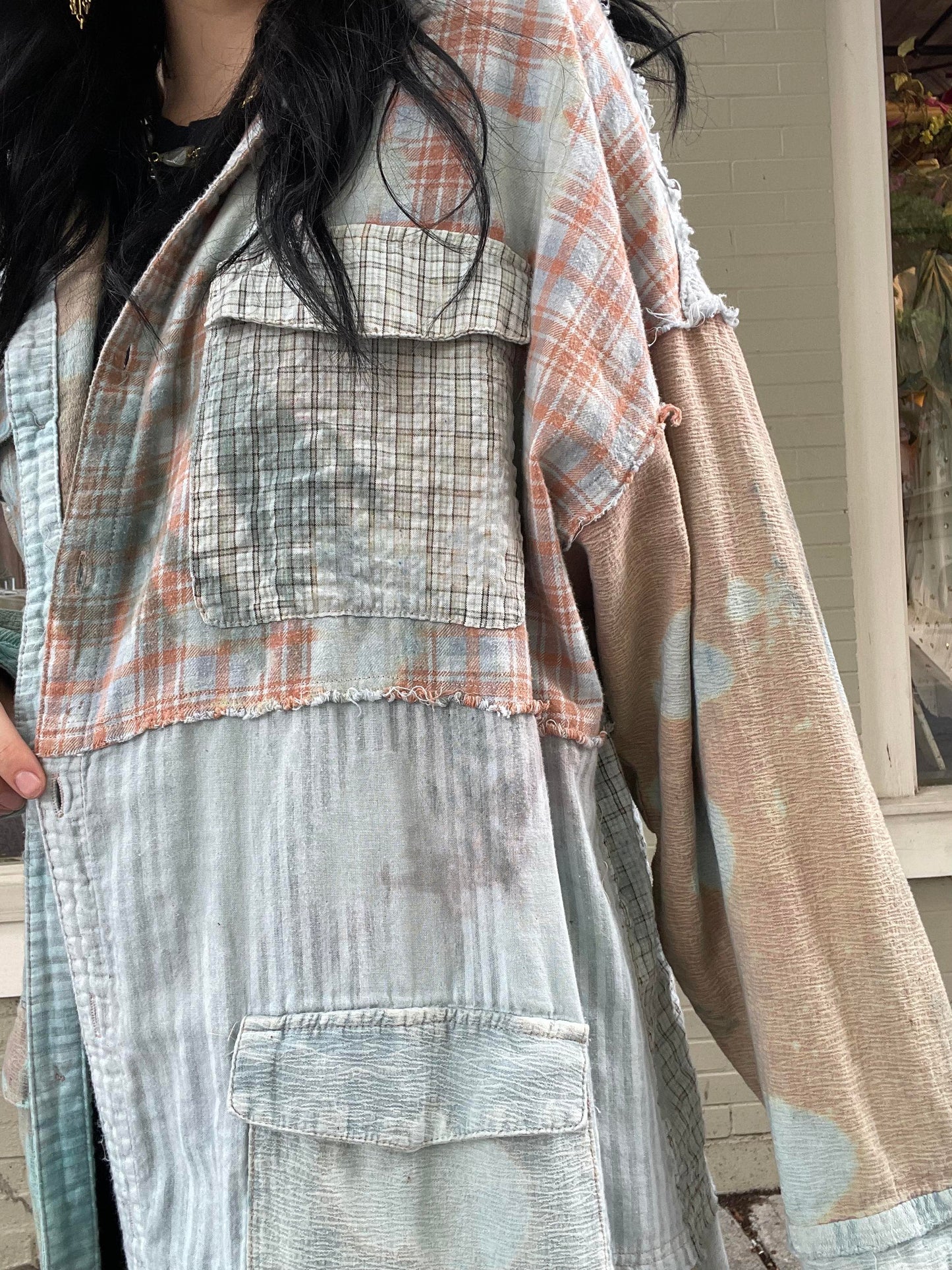 Custom Dyed Button-Down Shirt Dress* #4