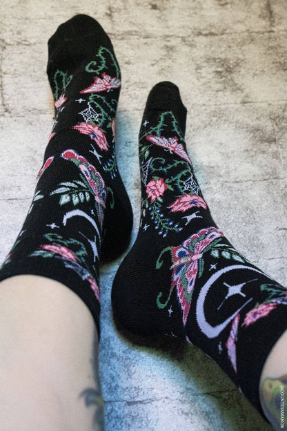 Enchanted Garden Luna Moth Socks
