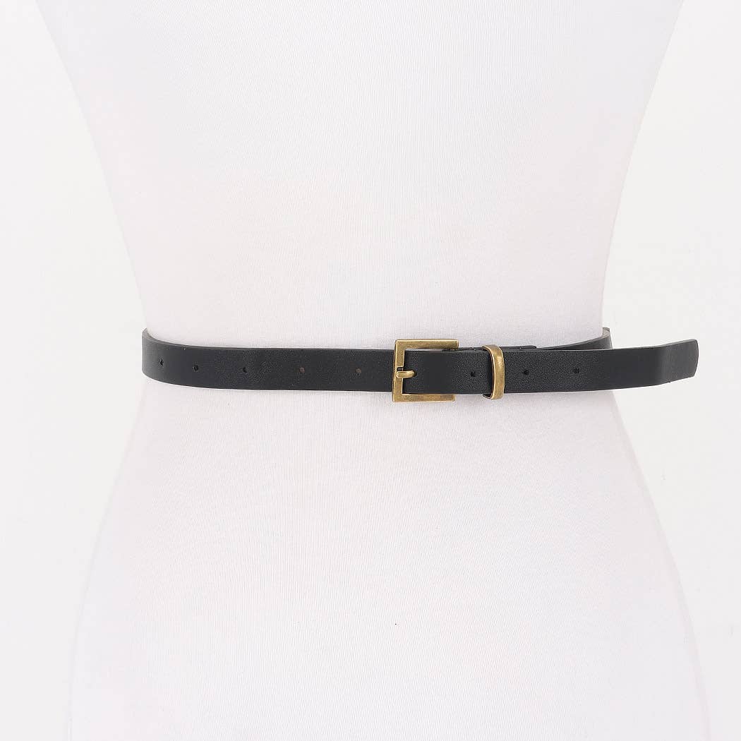 Faux Leather Multi Metal Belt - BKATG