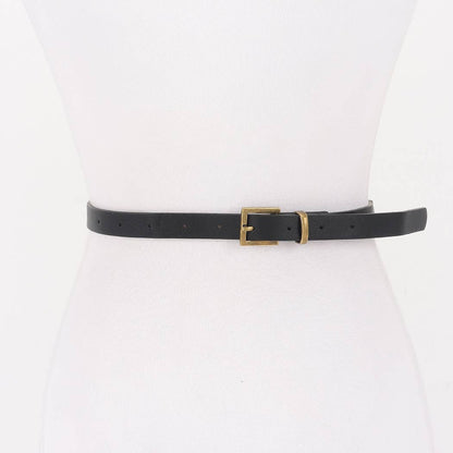 Faux Leather Multi Metal Belt - BKATG