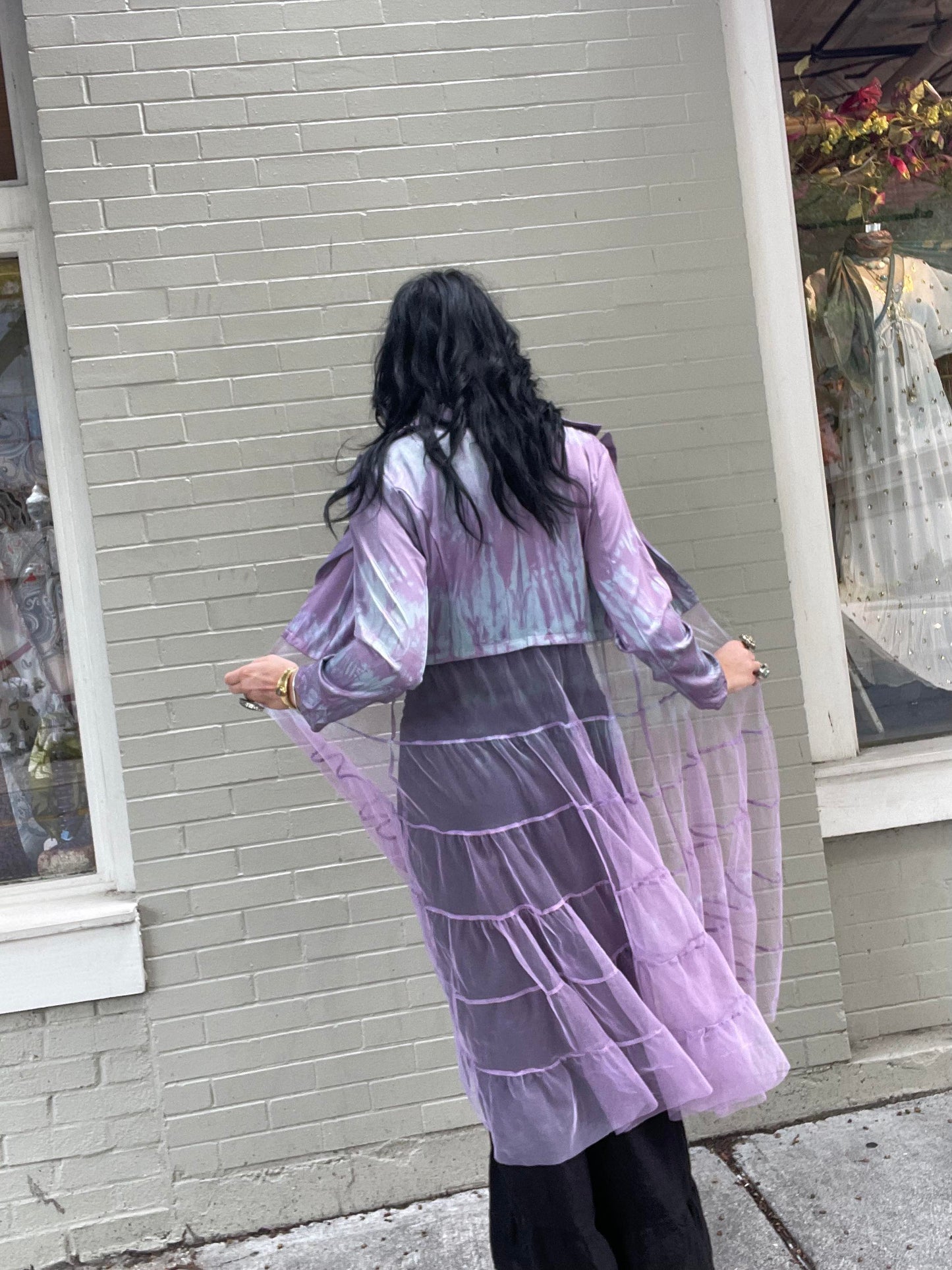 Custom Dyed Silk Mesh Duster Jacket* #2