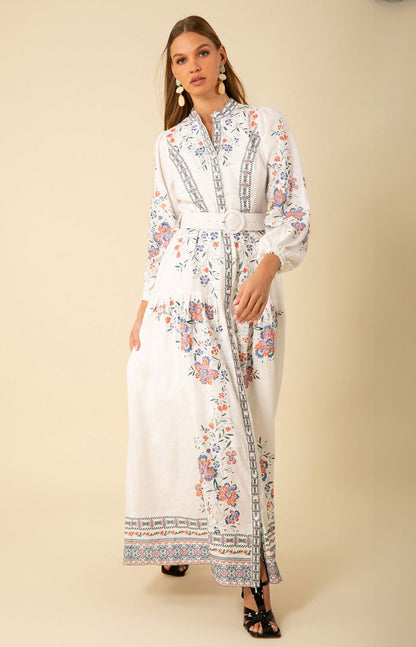 Melissa Embroidered Maxi Dress- Ivory