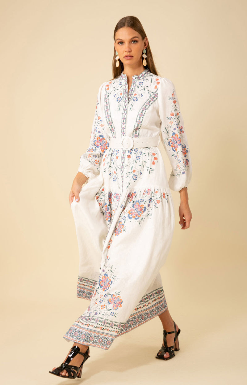 Melissa Embroidered Maxi Dress- Ivory