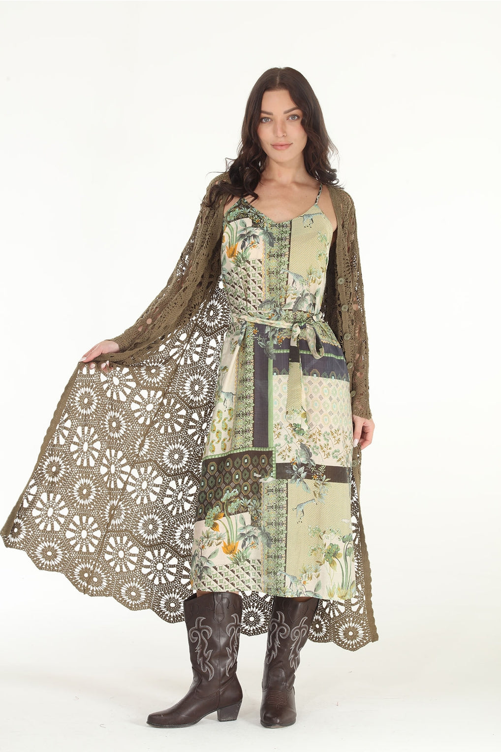 Crochet Duster - Olive