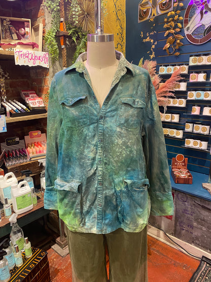 Custom Dyed Denim Jacket - Pine