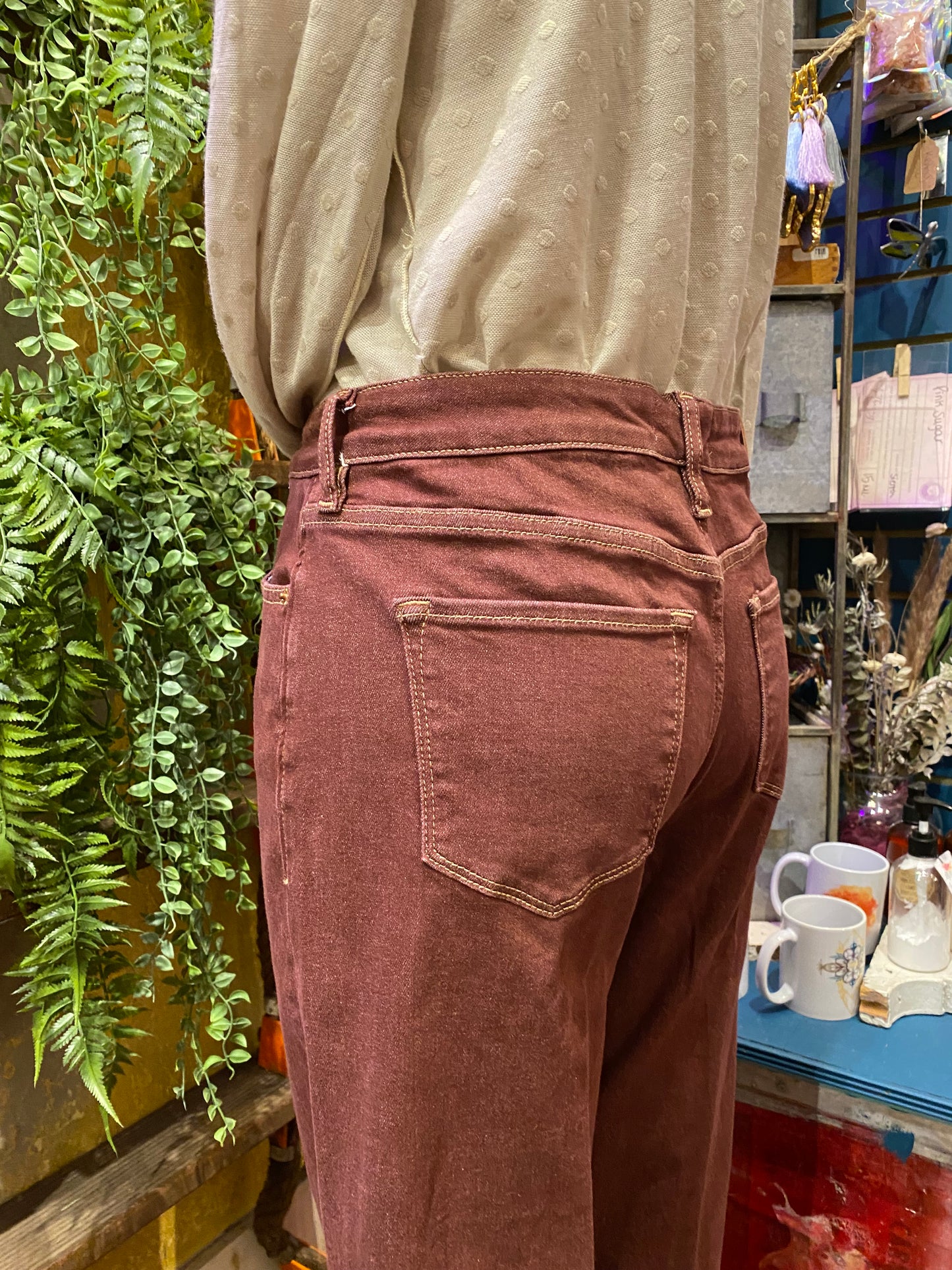 Taylor Straight Leg Denim Jean - Cabernet Cherry
