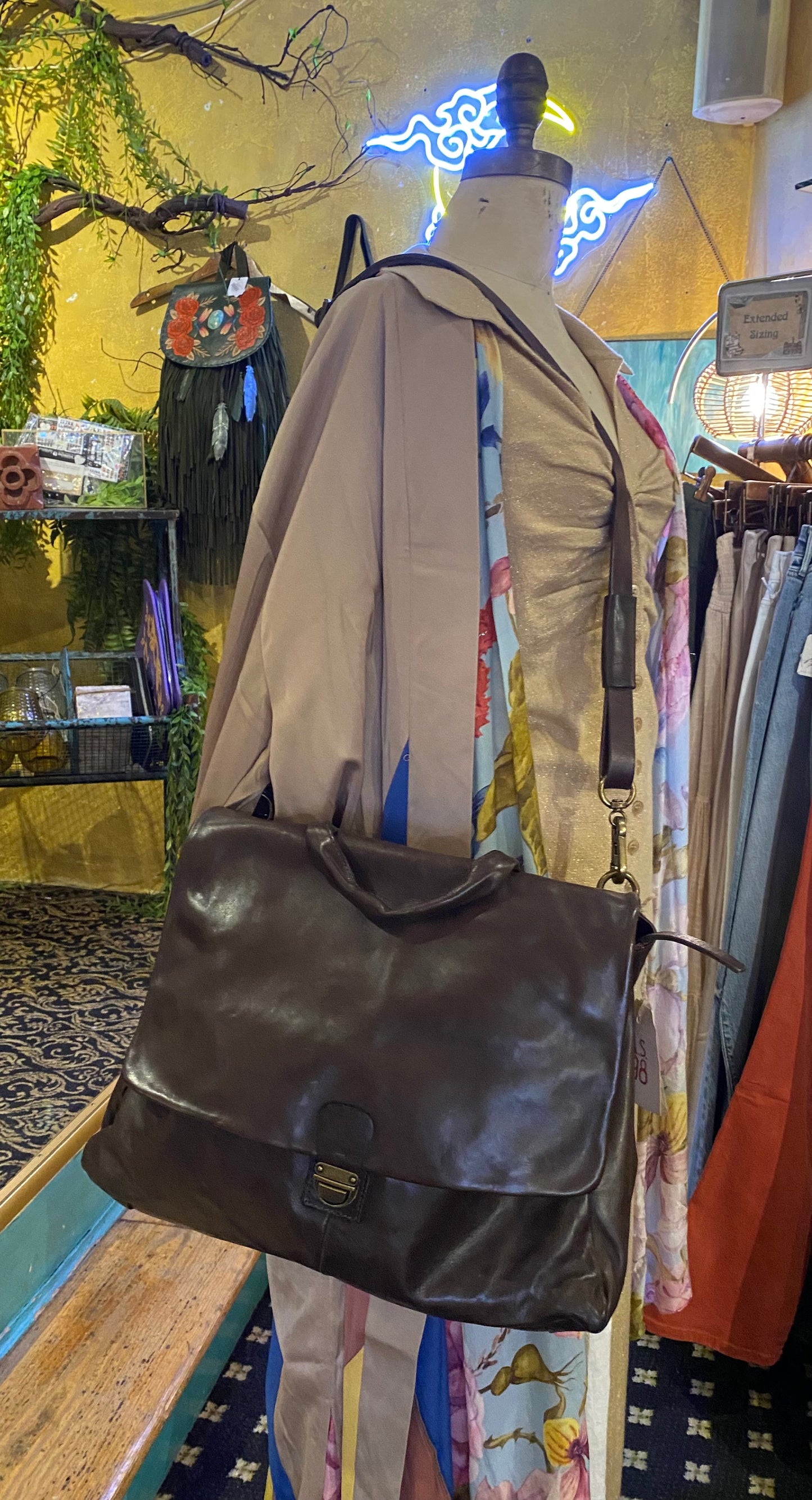 Hudde Leather Bag - Dark Brown