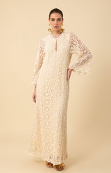 Amirah Crochet Maxi Dress- Ivory