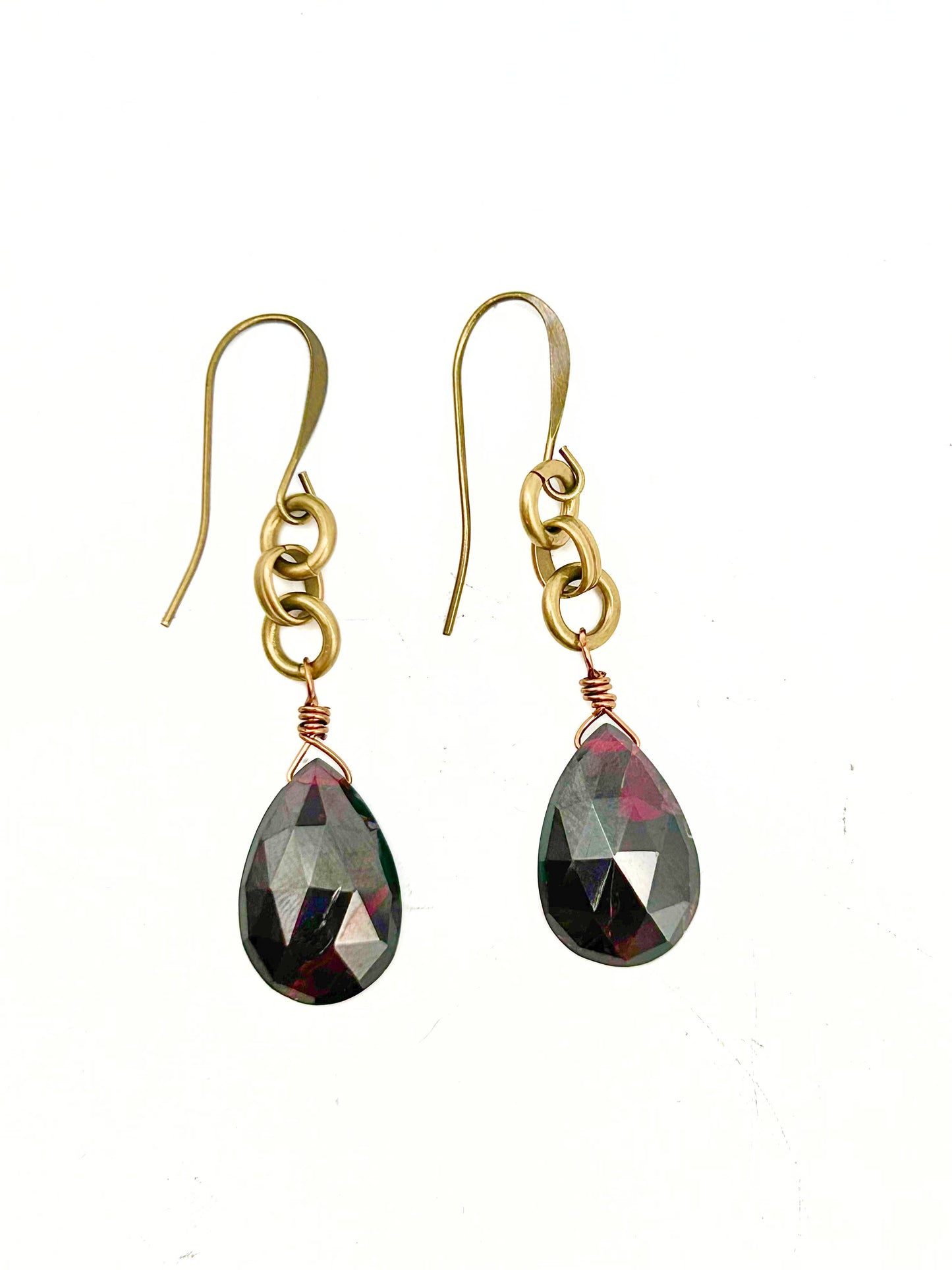 French Wire Garnet Earrings