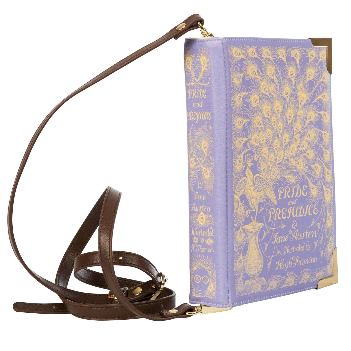 Pride and Prejudice Purple Book Crossbody Clutch Bag - Large