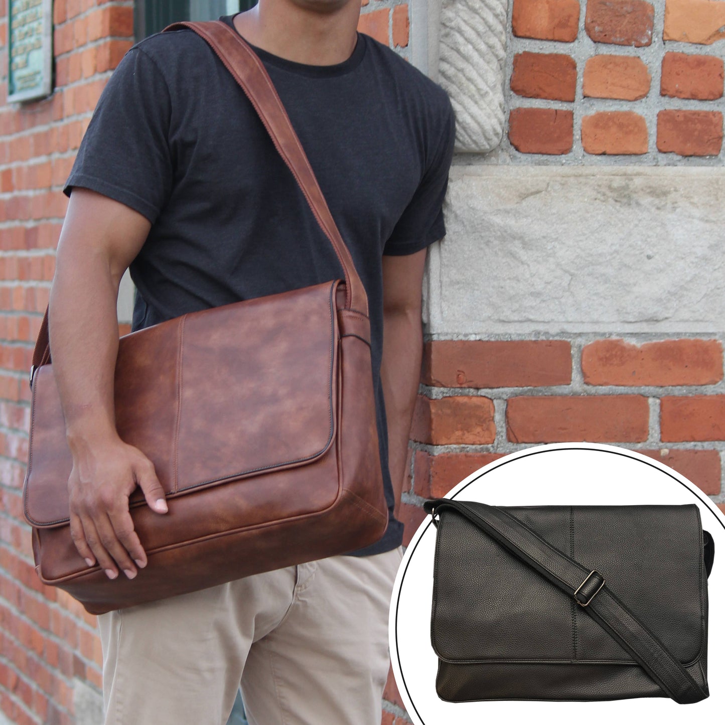 Men's Messenger Bag - Multiple Colors