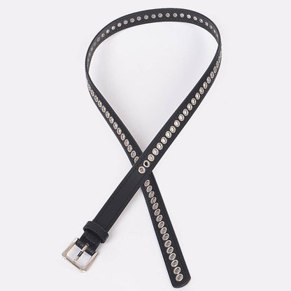 Western Inspired Belt With Circles - Black