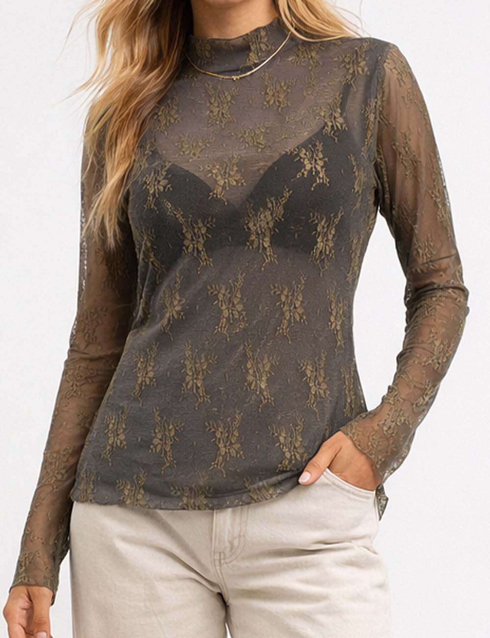 Floral Lace Layering Top - Multiple Colors