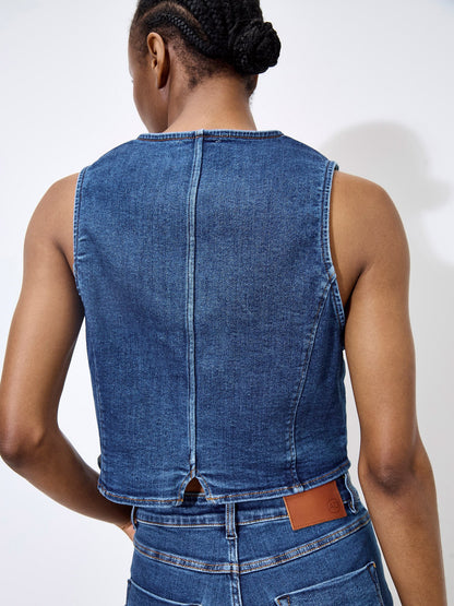 Denim Waistcoat - Blue